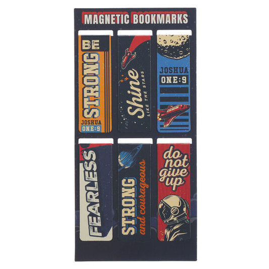 Be Strong Blue Space Magnetic Bookmark Set - Joshua 1:9 - Re-vived