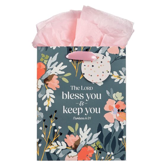The Lord Bless You Teal Medium Gift Bag - Numbers 6:24 - Re-vived