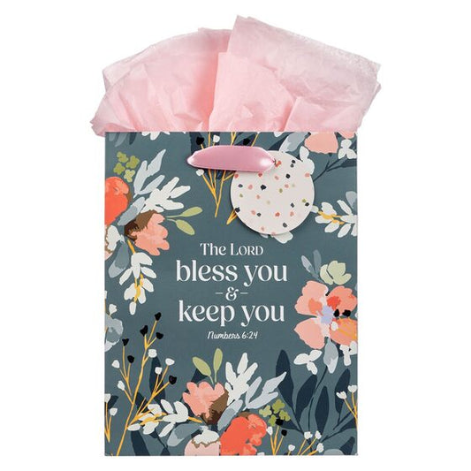 The Lord Bless You Teal Medium Gift Bag - Numbers 6:24 - Re-vived