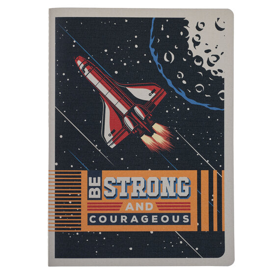 Be Strong and Courageous Blue Space Notebook - Joshua 1:9 - Re-vived
