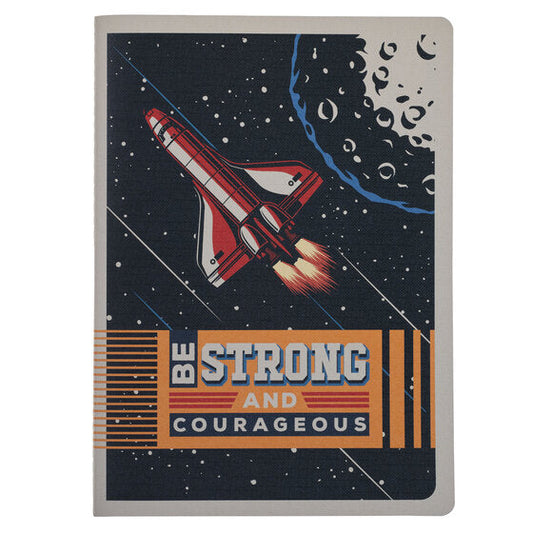 Be Strong and Courageous Blue Space Notebook - Joshua 1:9 - Re-vived