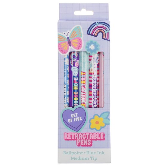 Shine for Jesus Blue Ink Ballpoint Pen Set of 5 - Re-vived