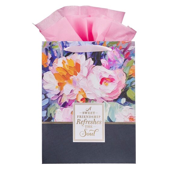 Sweet Friendship Watercolor Garden Large Portrait Gift Bag - Re-vived