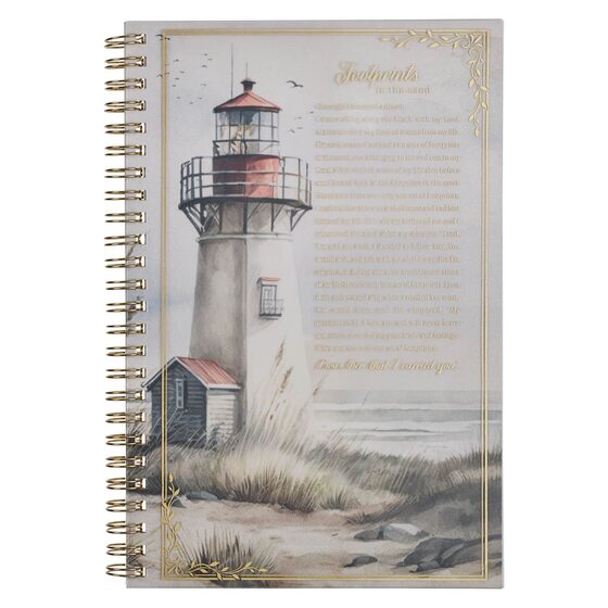 Footprints in the Sand Spiral Notebook - Isaiah 46:4 - Re-vived