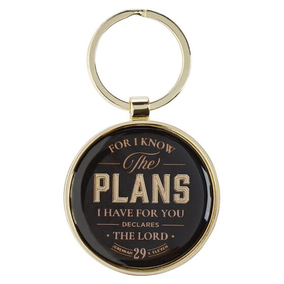 Plans Black Metal Keychain in Gift Tin - Jeremiah 29:11 - Re-vived