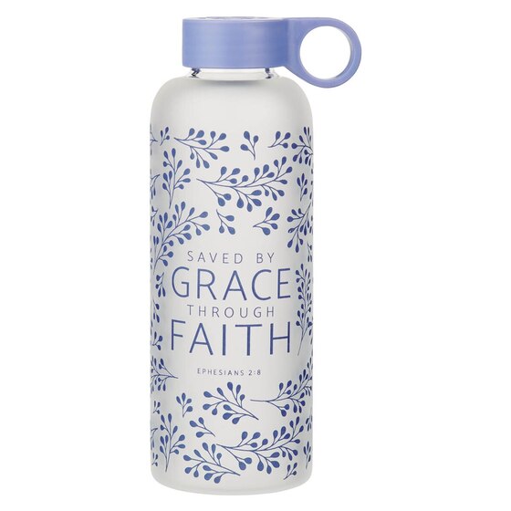 Water Bottle Glass Saved By Grace Eph. 2:8 - Re-vived