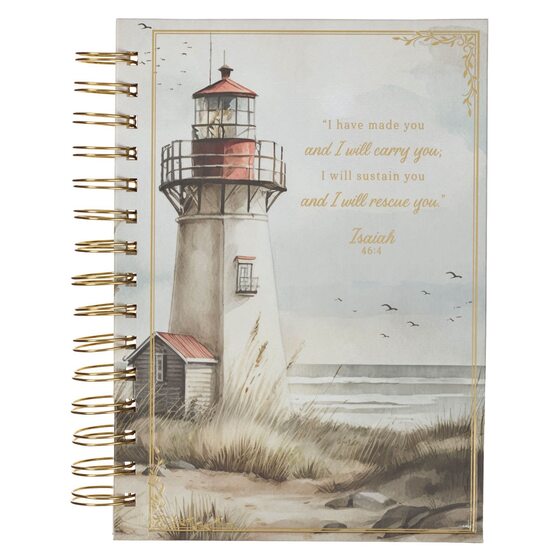Journal Wirebound Lighthouse I Will Carry You Isa. 46:4 - Re-vived
