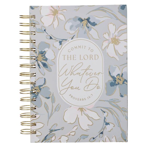 Journal Wirebound Floral Commit To The Lord Prov. 16:3 - Re-vived