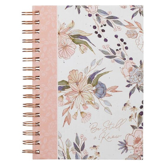 Journal Wirebound Pink Blue Floral Be Still Ps. 46:10 - Re-vived