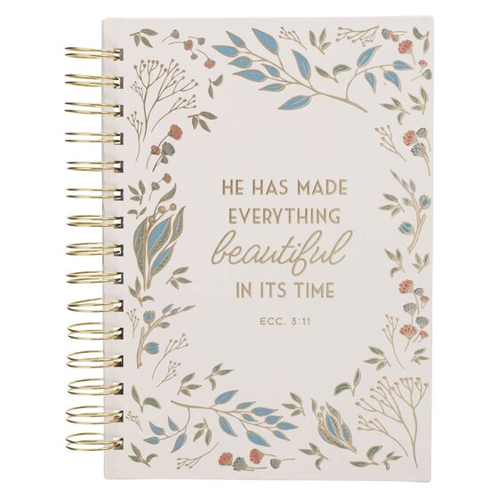Journal Wirebound Ivory Floral Everything Beautiful Ecc. 3:1 - Re-vived