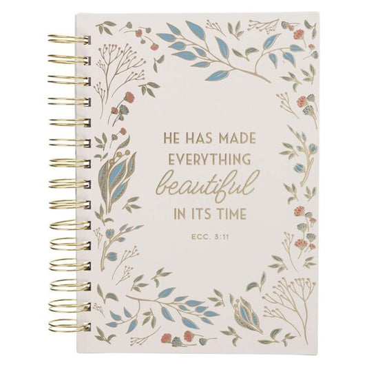 Journal Wirebound Ivory Floral Everything Beautiful Ecc. 3:1 - Re-vived