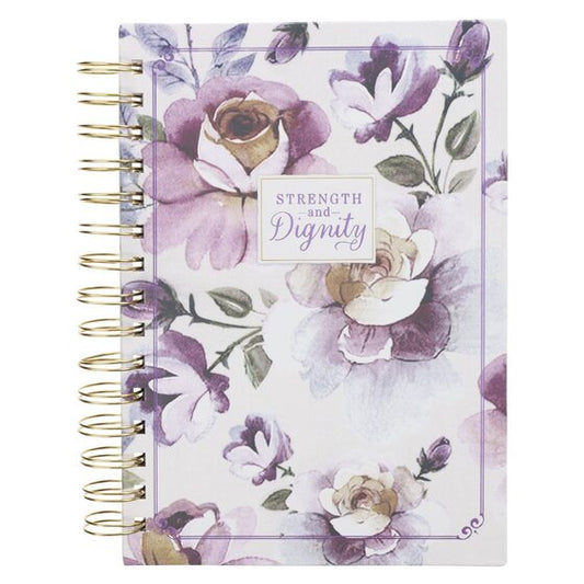 Journal Wirebound Purple Floral Strength & Dignity Prov. 31: - Re-vived