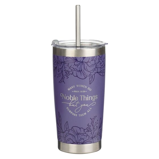 Noble Things Lavender Floral Stainless Steel Tumbler - Re-vived