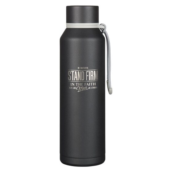 Stand Firm Black Stainless Steel Water Bottle - Re-vived