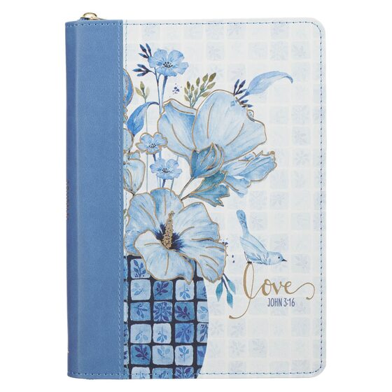 Journal Classic Zip Blue Love John 3:16 - Re-vived