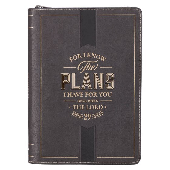 Journal Classic Zip Black I Know The Plans Jer. 29:11 - Re-vived