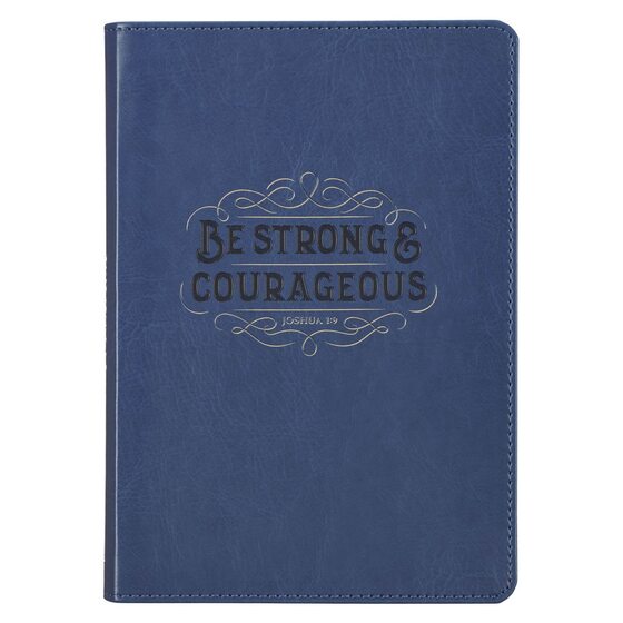 Journal Classic Zip Navy Be Strong & Courageous Josh. 1:9 - Re-vived