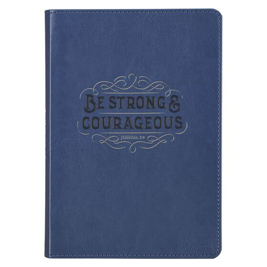 Journal Classic Zip Navy Be Strong & Courageous Josh. 1:9 - Re-vived