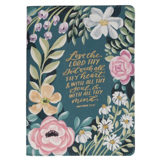 Journal Classic Zip Teal Love The Lord Matt. 22:37 - Re-vived