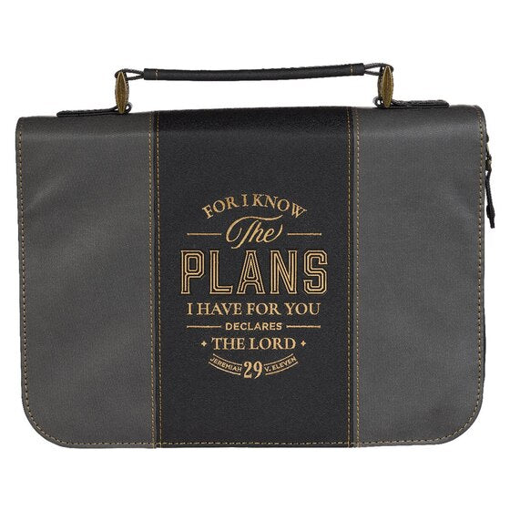 Bible Cover Classic Two-Tone Black/Gray I Know The Plans Jer - Re-vived