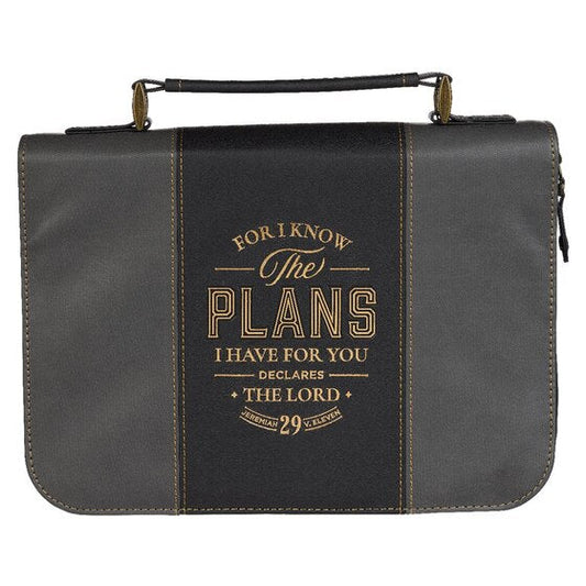 Bible Cover Classic Two-Tone Black/Gray I Know The Plans Jer - Re-vived