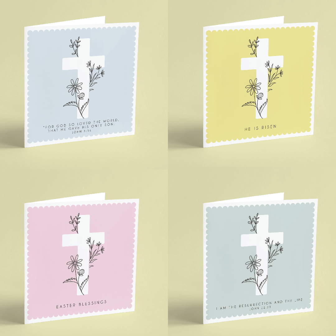 Mixed Pack Easter Cards - Pack of 4 - Re-vived