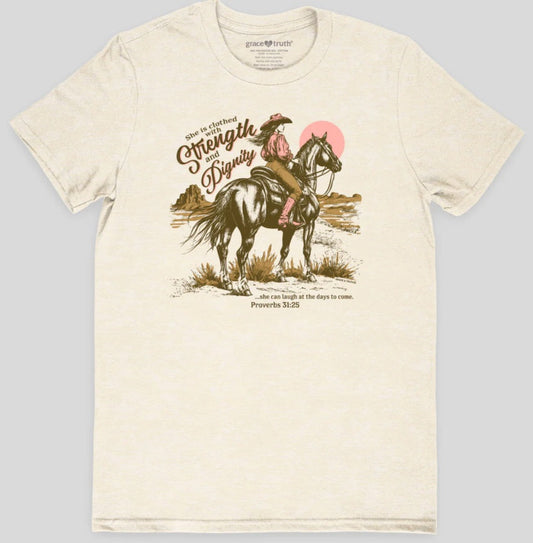 Cowgirl Strength Grace & Truth T-Shirt Medium - Re-vived