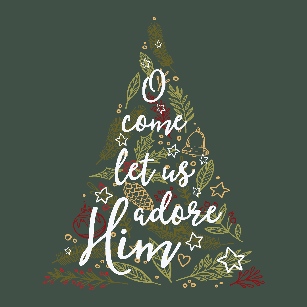 O Come Let Us Adore Him Christmas Cards (pack of 10)