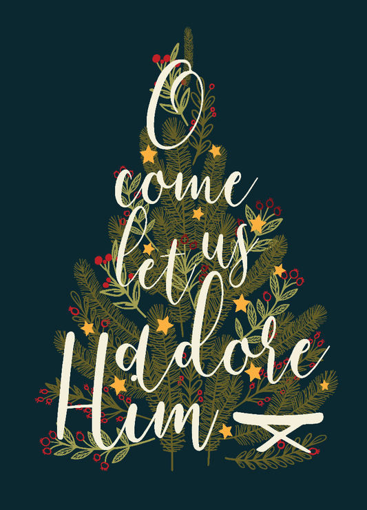 O Come Let Us Adore Him Christmas Cards (pack of 10)
