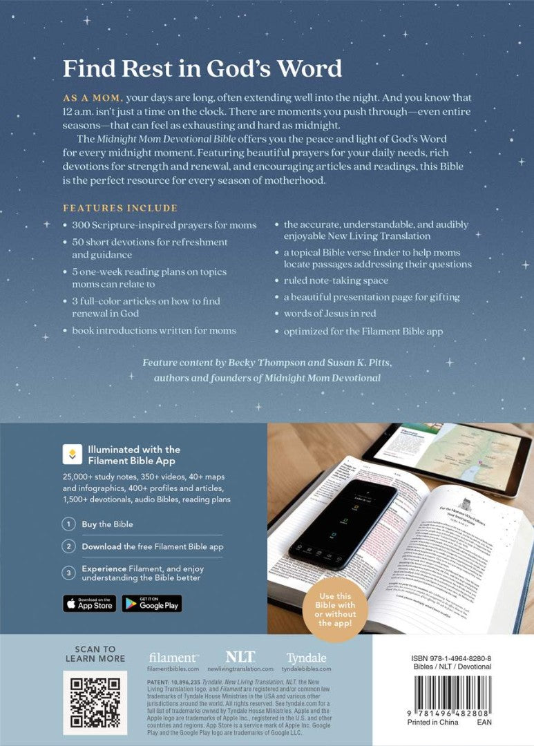 NLT Midnight Mom Devotional Bible - Re-vived