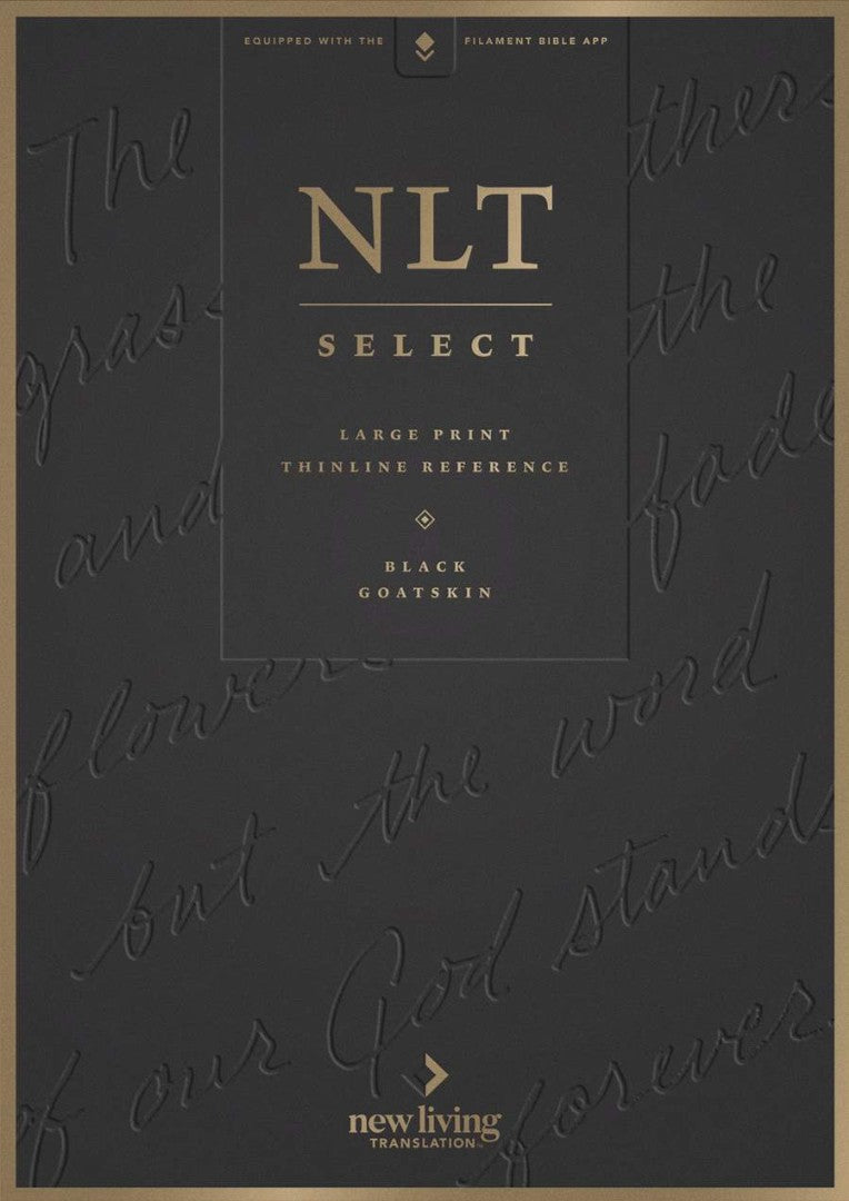 NLT Select Large Print Thinline Reference Bible, Black - Re-vived