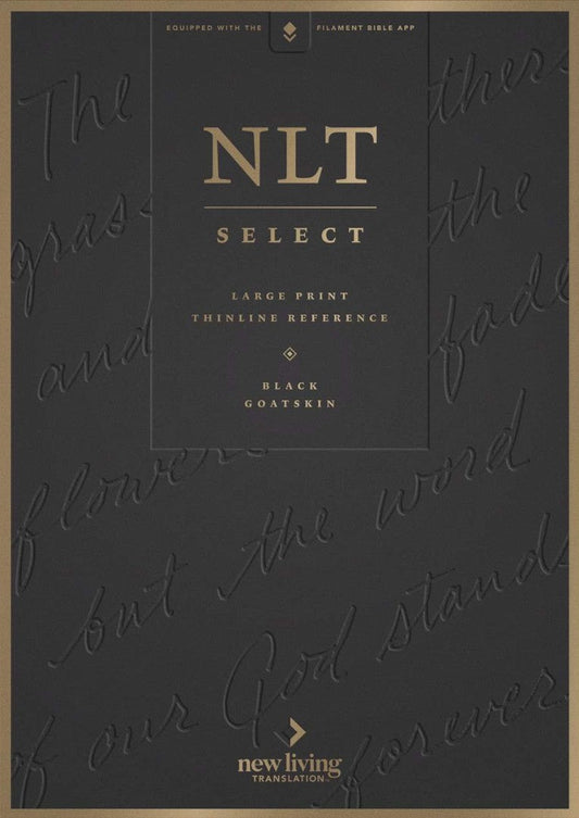NLT Select Large Print Thinline Reference Bible, Black - Re-vived
