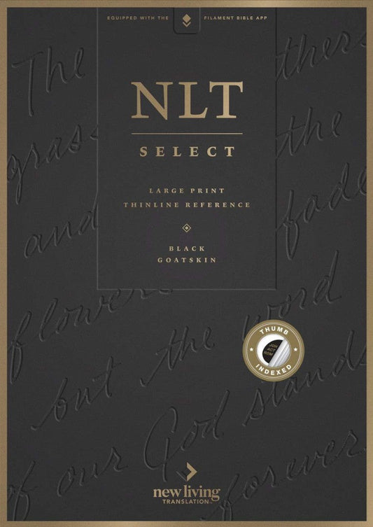 NLT Select Large Print Thinline Reference Bible, Black - Re-vived