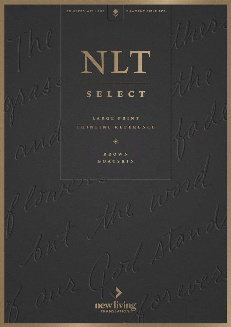 NLT Select Large Print Thinline Reference Bible, Brown - Re-vived