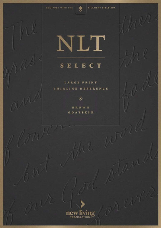 NLT Select Large Print Thinline Reference Bible, Brown - Re-vived