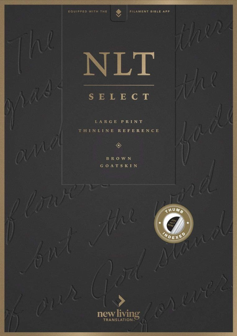 NLT Select Large Print Thinline Reference Bible, Brown - Re-vived