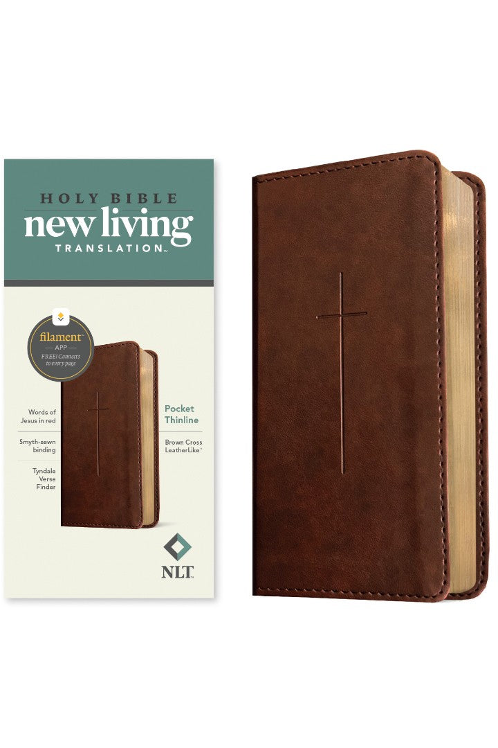 NLT Pocket Thinline Bible, Filament Enabled, Brown - Re-vived