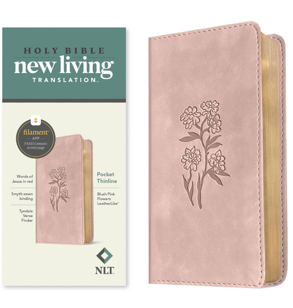 NLT Pocket Thinline Bible, Filament Enabled, Blush Pink - Re-vived