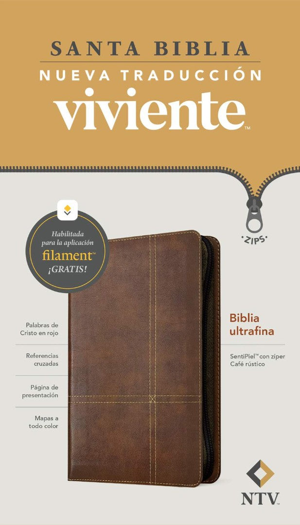 Biblia Ultrafina NTV de Zíper, Con Filament - Re-vived