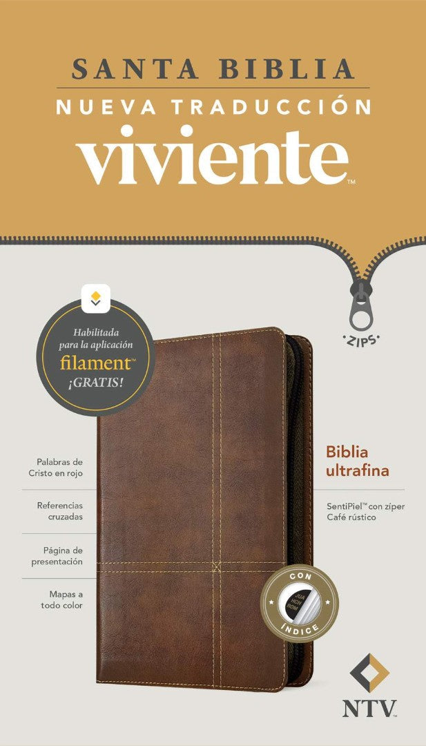 Biblia Ultrafina NTV de Zíper, Con Filament - Re-vived