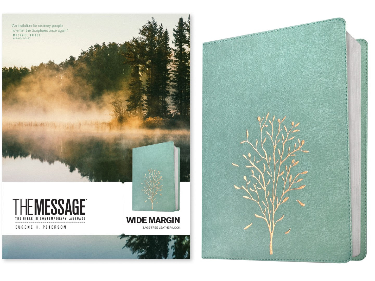 The Message Wide Margin Bible, Sage Tree - Re-vived