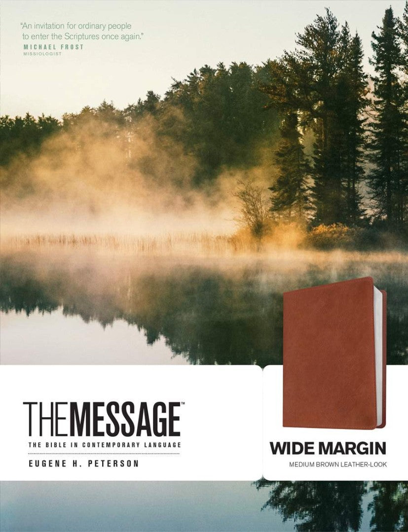 The Message Wide Margin Bible, Medium Brown - Re-vived