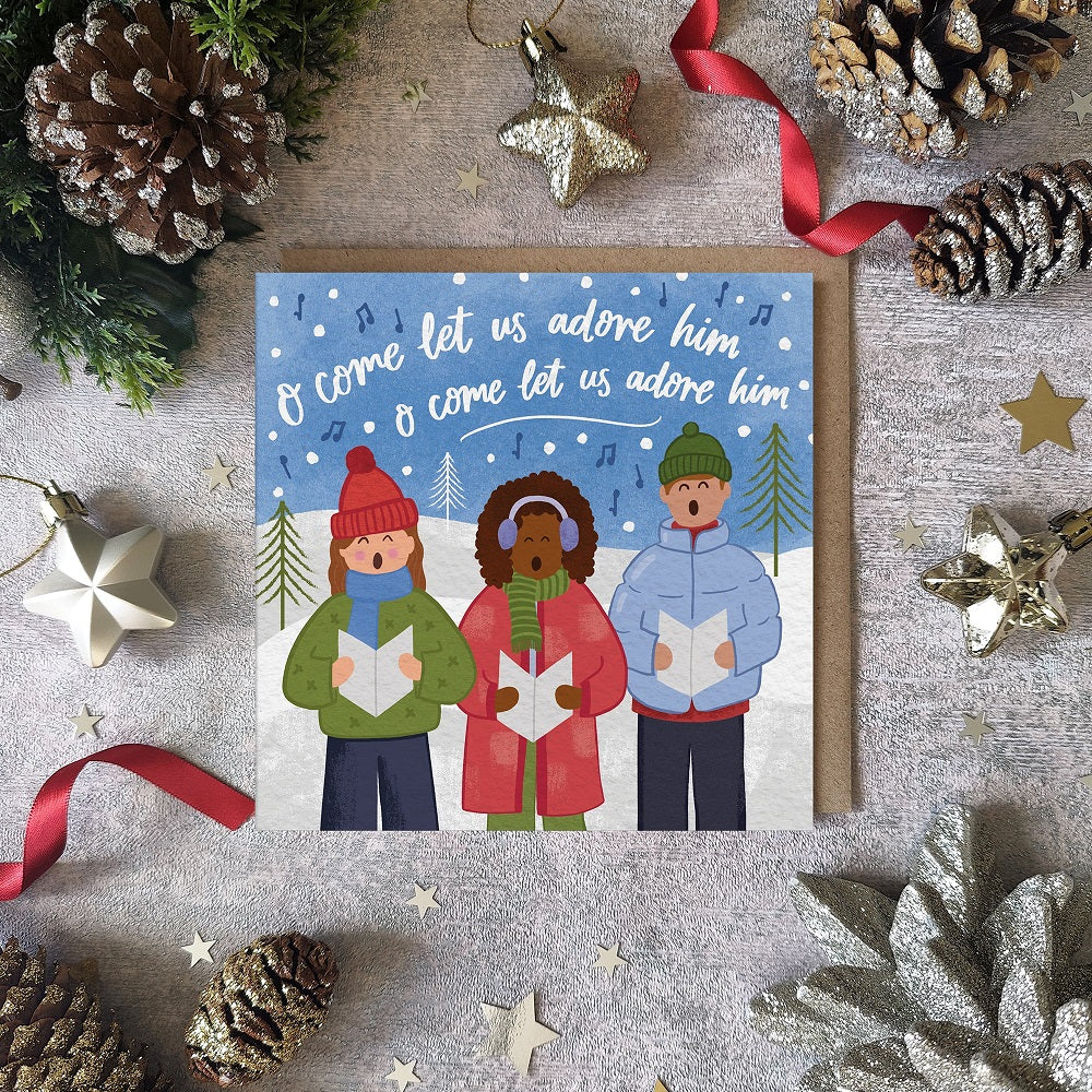 Carols Singers - Christmas Card - Re-vived