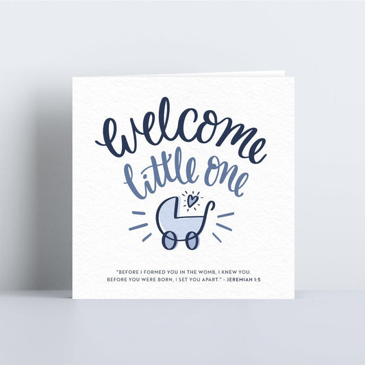 Welcome Little One Card - Blue - Re-vived