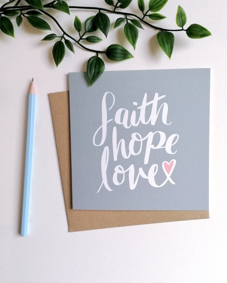 Faith Hope Love Card - Re-vived