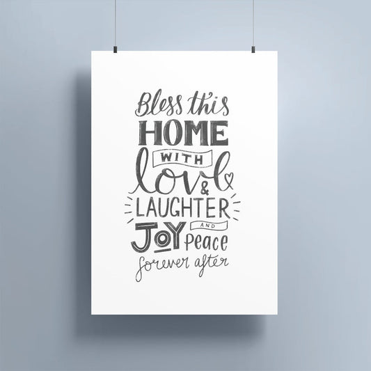 Bless This Home A4 Print - Re-vived