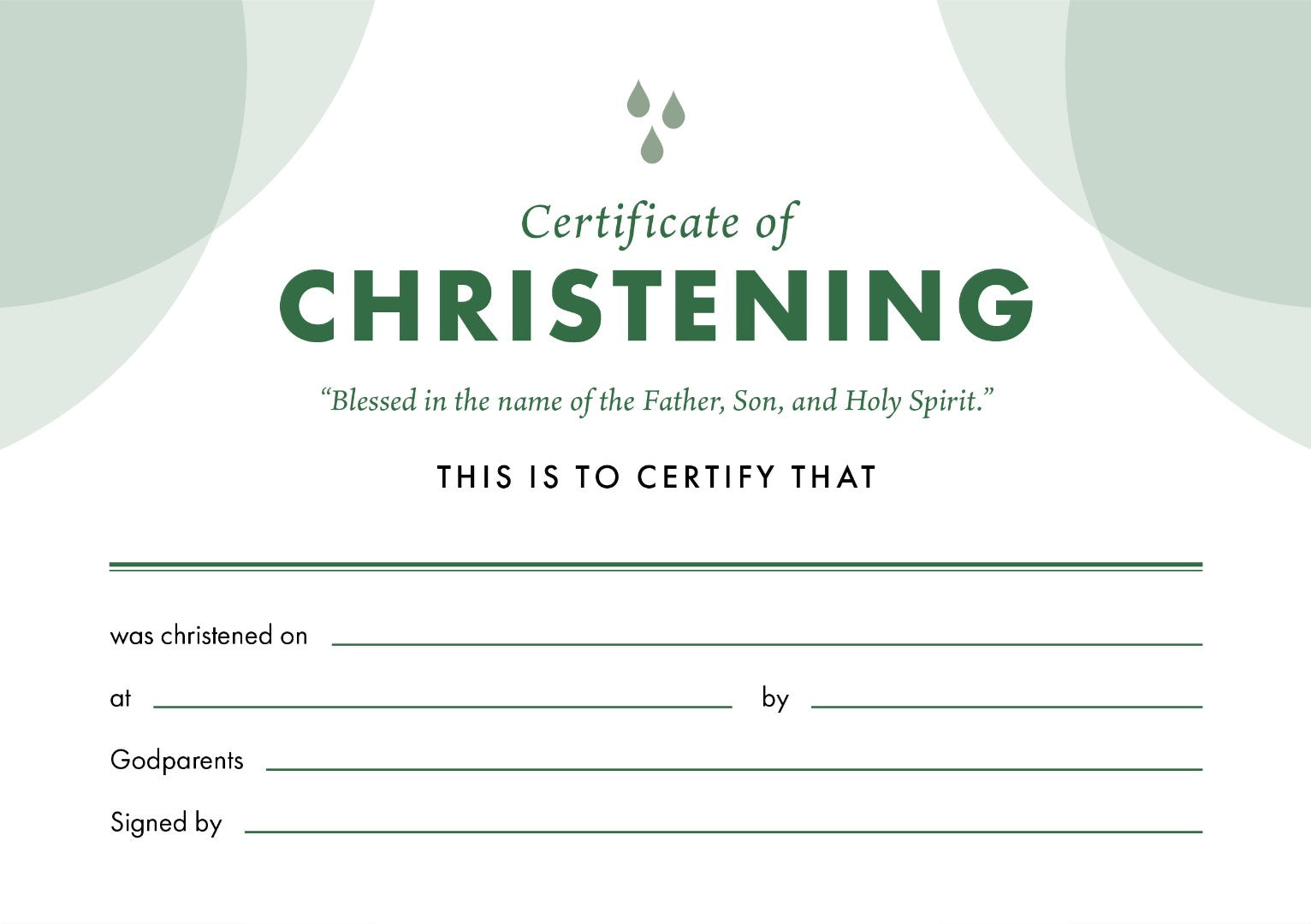 ETC Christening Certificate A4 Landscape (pack of 10)