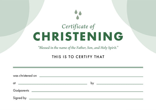 ETC Christening Certificate A4 Landscape (pack of 10)