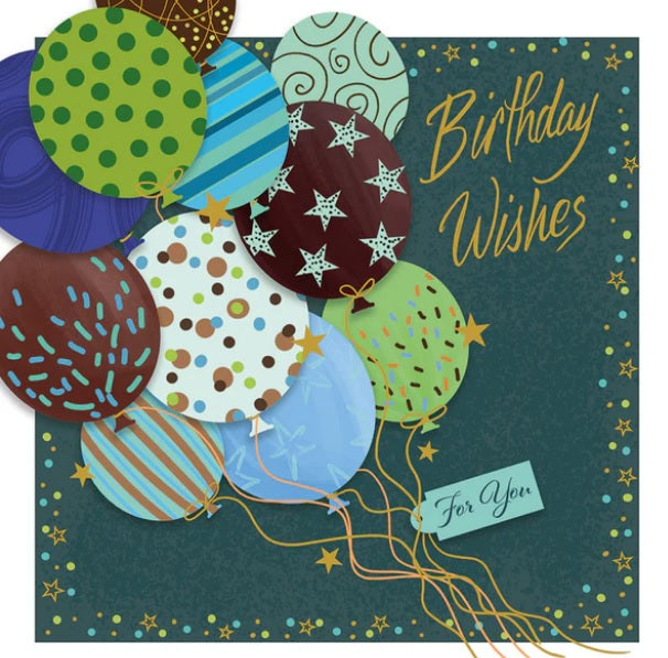 Birthday Card - Balloons