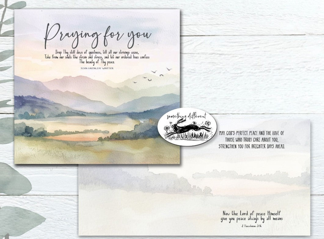 Praying For You Purple Hills Greeting Card - Re-vived